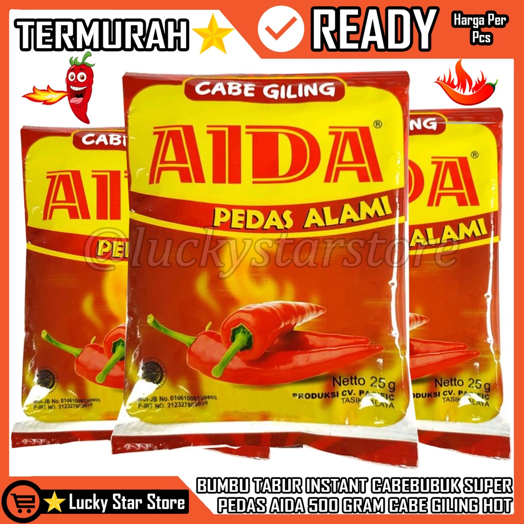 

Bubuk Cabe Giling Aida 500 gr Bumbu Cabai AIDA Pedas Alami Serbaguna bumbu tabur unstant cabe bubuk cabibubuk super hot pedas aida 500g 500gram gr bubuk cabe halus super exkra ekstra pedas asin gurih bumbu tabur pedas alami asli premium bubuk pedas