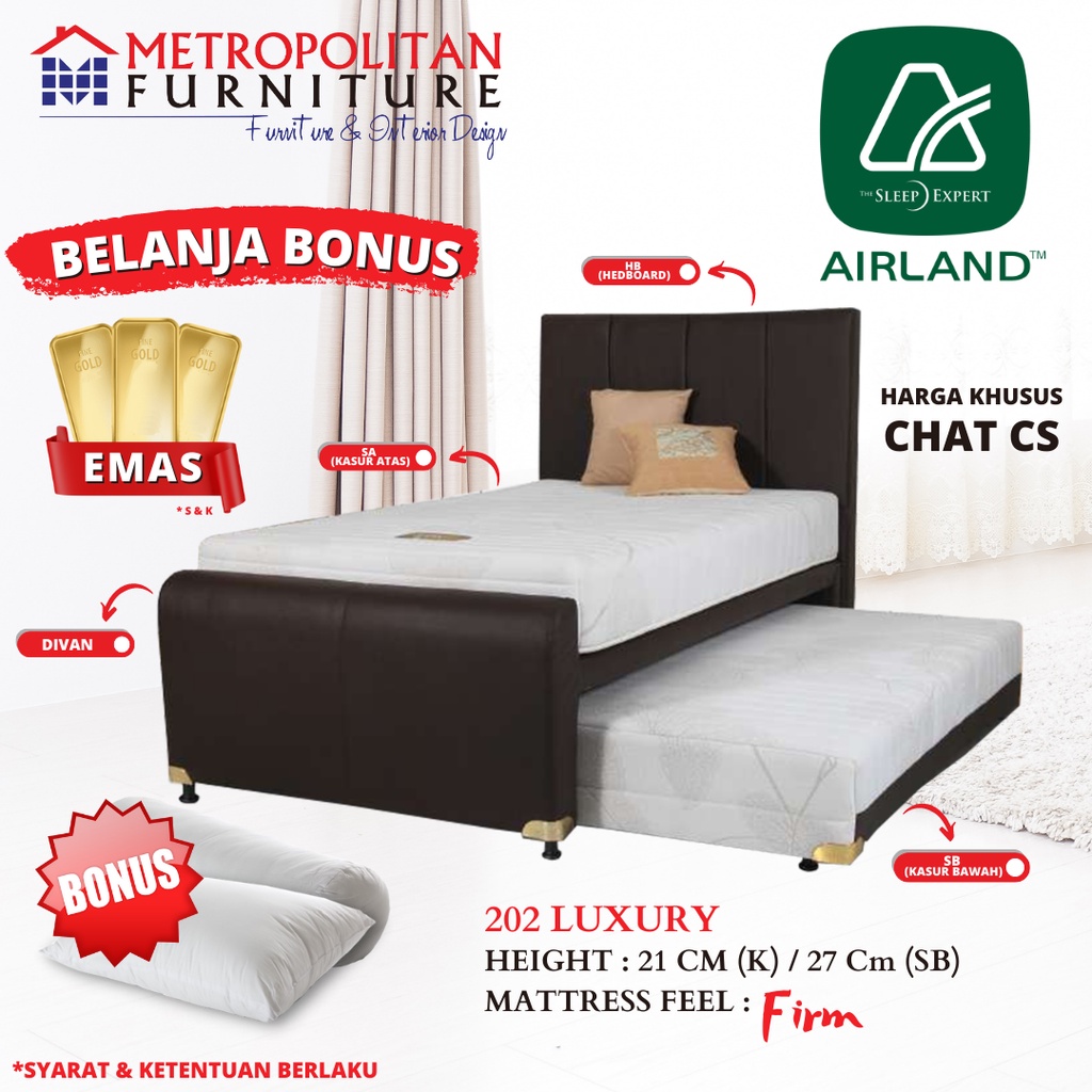 Kasur Springbed Airland 202 Luxury FULL SET Spring bed matras 2in1 Sorong