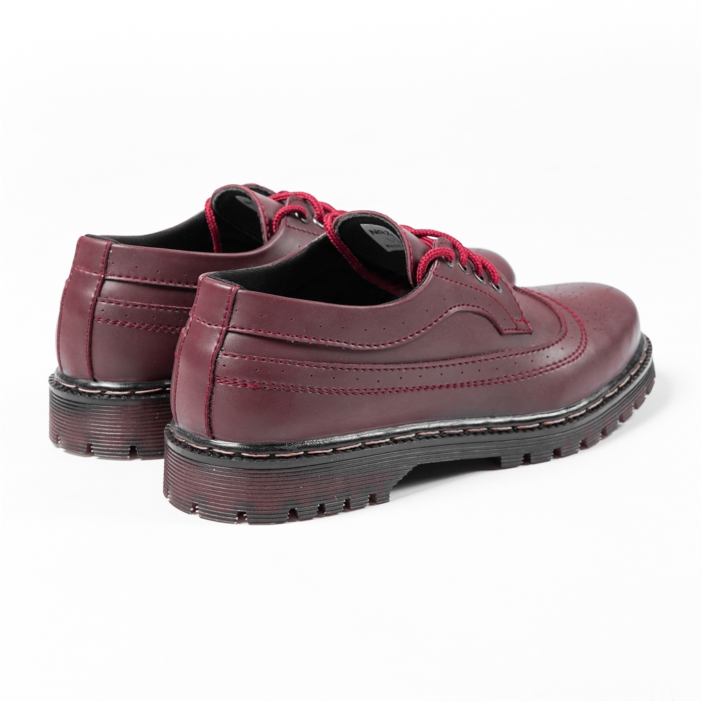 FAIRUZ MAROON |ManNeedMe x NAZ| Sepatu Pria Low Boots Docmart Formal Shoes ORIGINAL