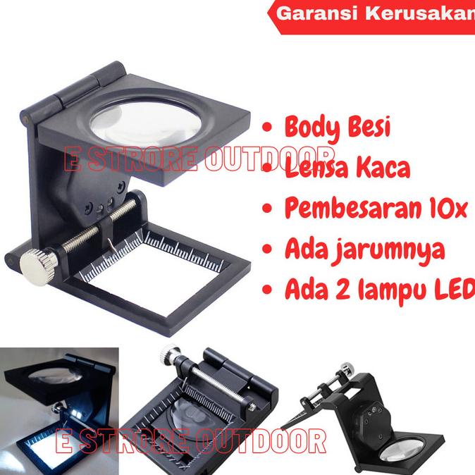 

KACA PEMBESAR LIPAT - FOLDING MAGNIFIER SCALE 10X 10x QC KAIN, UANG