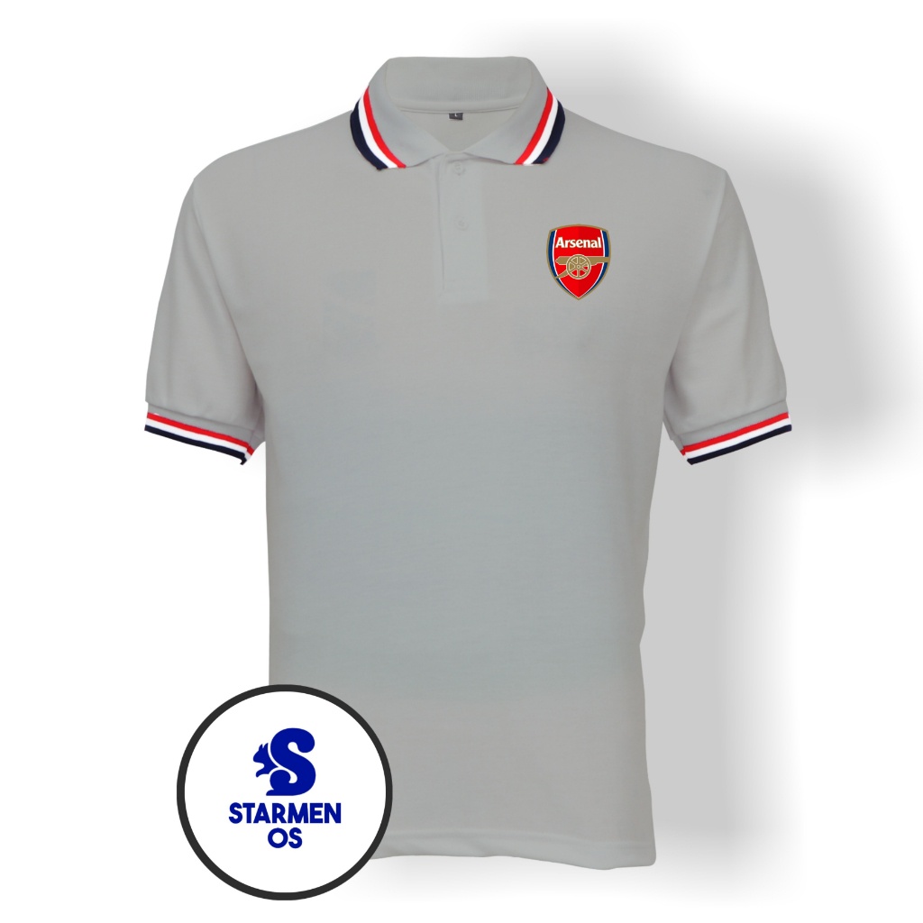 Kaos Wangki Polo T-Shirt Pria Kerah 3 List Logo ARSENAL