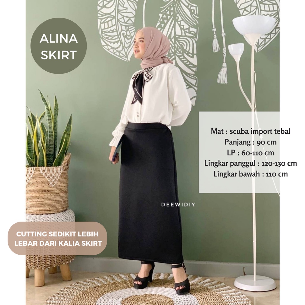 ROK KERJA PANJANG WANITA SPAN PREMIUM CUTTING SLIM - KALIA SKIRT DEEWIDIY