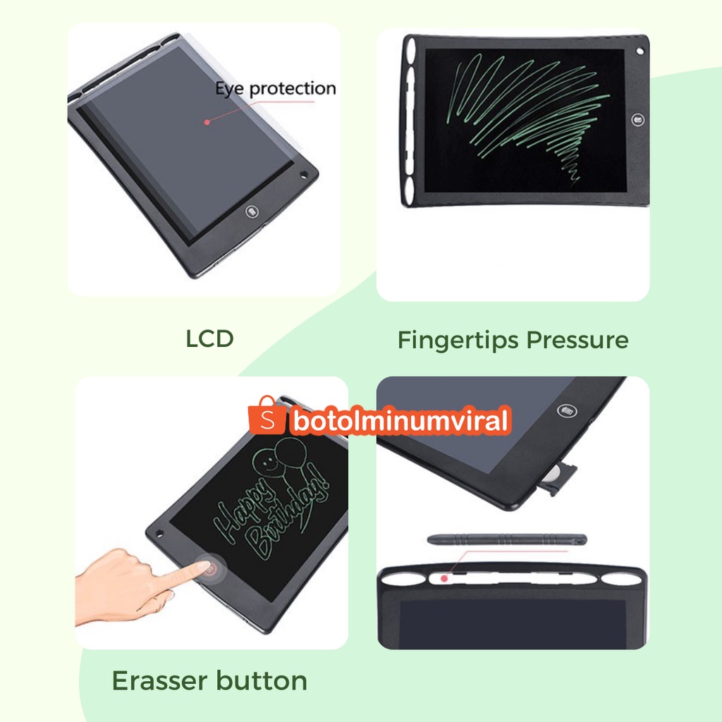 LCD Writing Anak Drawing Pad Papan Tulis Gambar Anak Tablet Premium