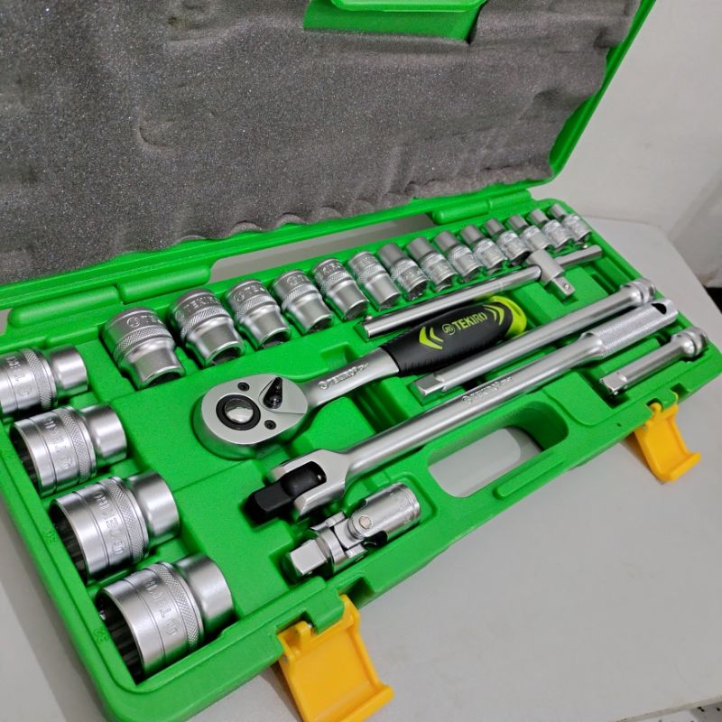 KUNCI SOK SET 1/2 12PT & 6PT "TEKIRO" 24PCS 8-32MM ||SOK SET TEKIRO 24PCS 8-32MM BOX PLASTIK