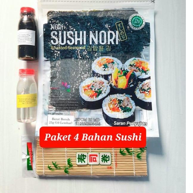 

Sale Sekarang Paket 4 bahan sushi nori bambu cuka shoyu halal rumput laut bento bambu sushi sushimat bahan sushi lengkap