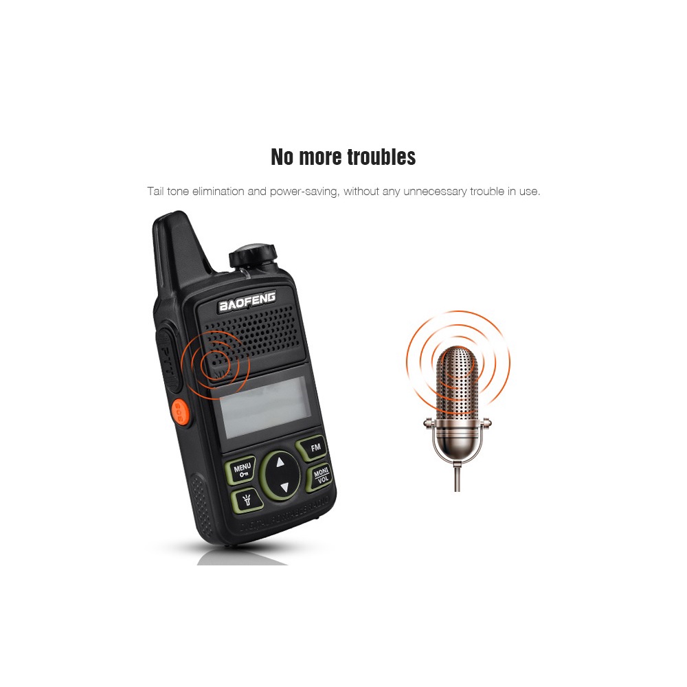 Mini Walkie Talkie T1 - Handy Radio Single Band 1W 20CH UHF