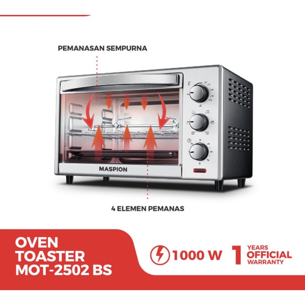 Oven MASPION 25 liter. Tungku pemanggang Oven toaster. MOT-2502BS ORI