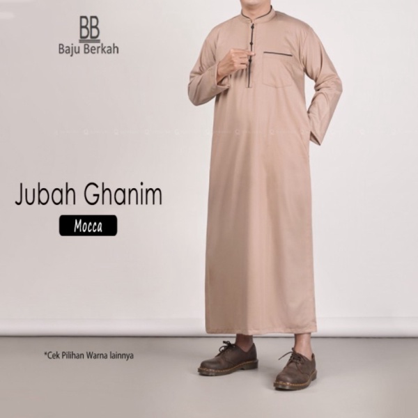 Promo Jubah Pria Lengan Panjang Bahan Toyobo / Jubah Ghanim Gamis Pria - Coklat Susu XL Murah