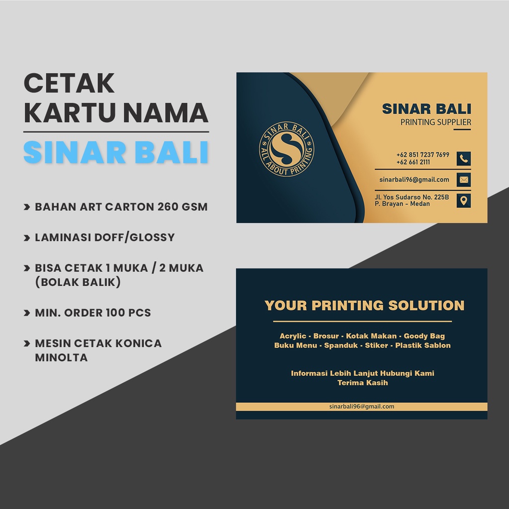 

Kartu Nama 1 Sisi - 2 Sisi Lamit Doff / Lamit Kilat FREE DESIGN