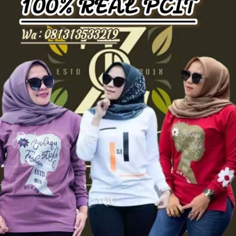 MURAH MERIAH B) kaos wanita lengan panjang zolaqu/kaos wanita zolaqu ori terbaru 2021/kaos wanita zo