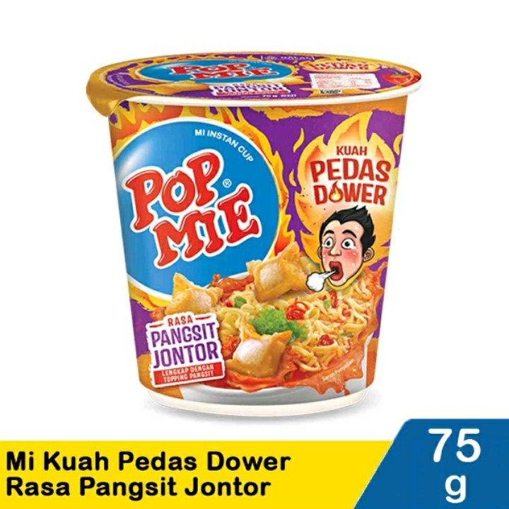 

Mie Instan Pop Mie Kuah Pedas Dower Pangsit Jontor 75 Gram