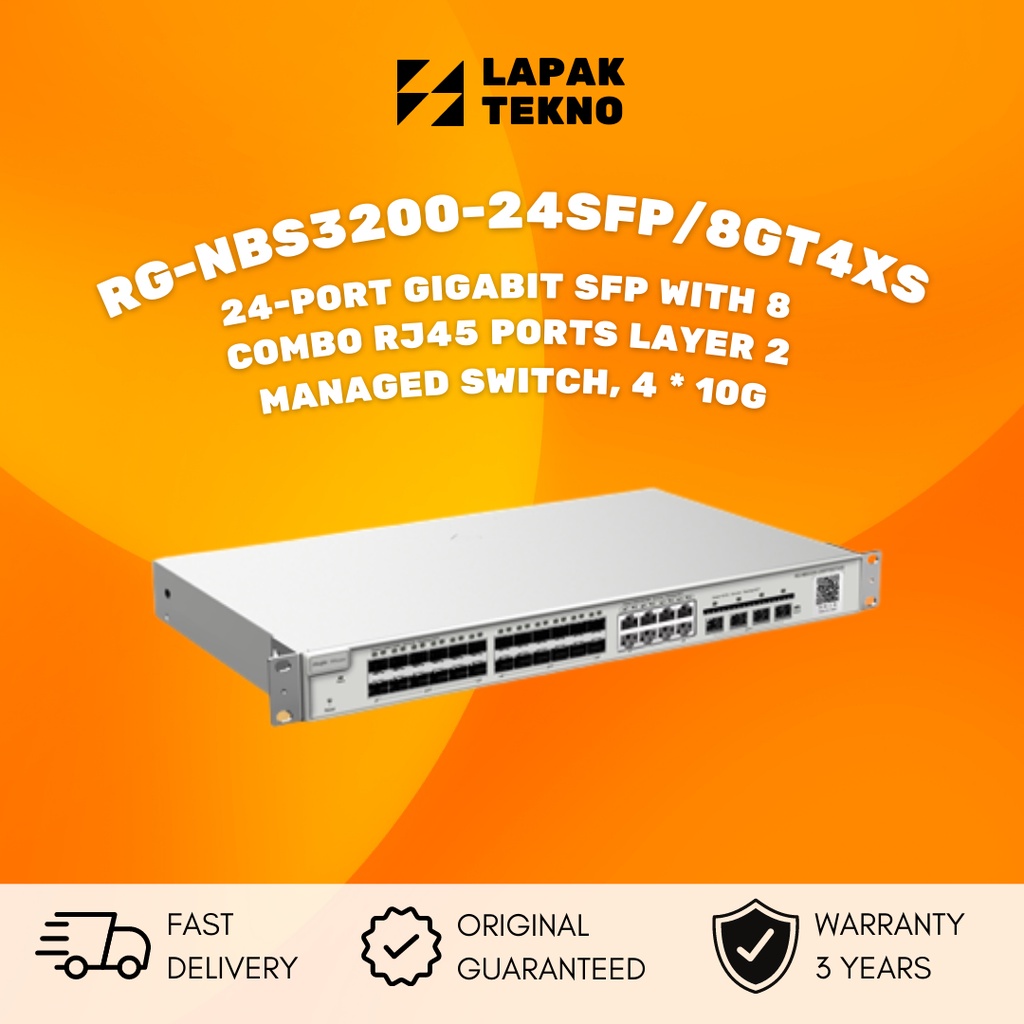 RG-NBS3200-24SFP/8GT4XS RUIJIE REYEE 4 SFP PORTS L2 MANAGED SWITCH