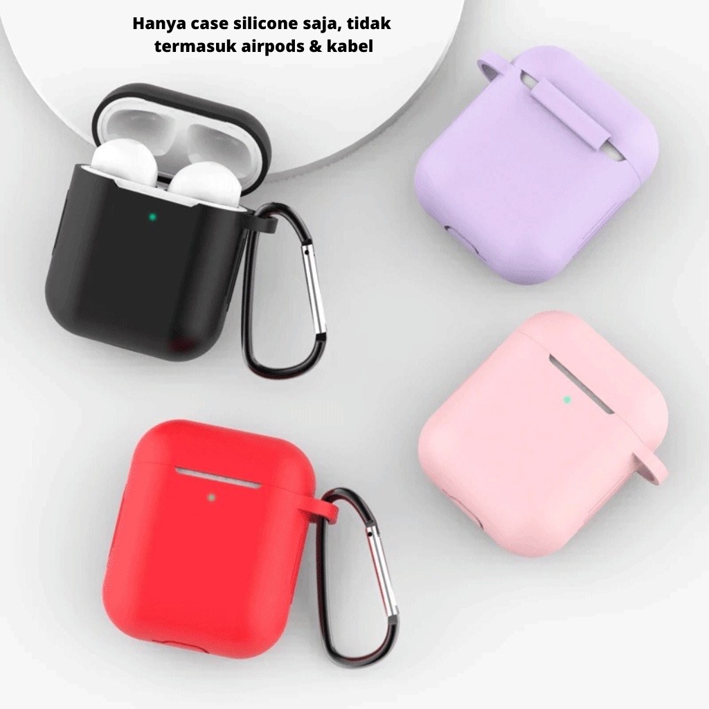 Silicone Case Untuk AirPods Gen 1 2 AirPods Pro with Hook Softcase Rubber Pouch dengan Kaitan / Cantolan