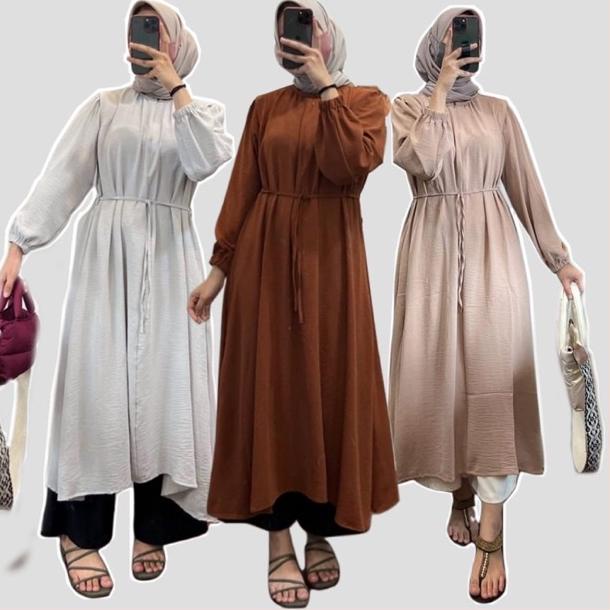 BOOMING Orimoza tunik jumbo polos wanita crinkle dara