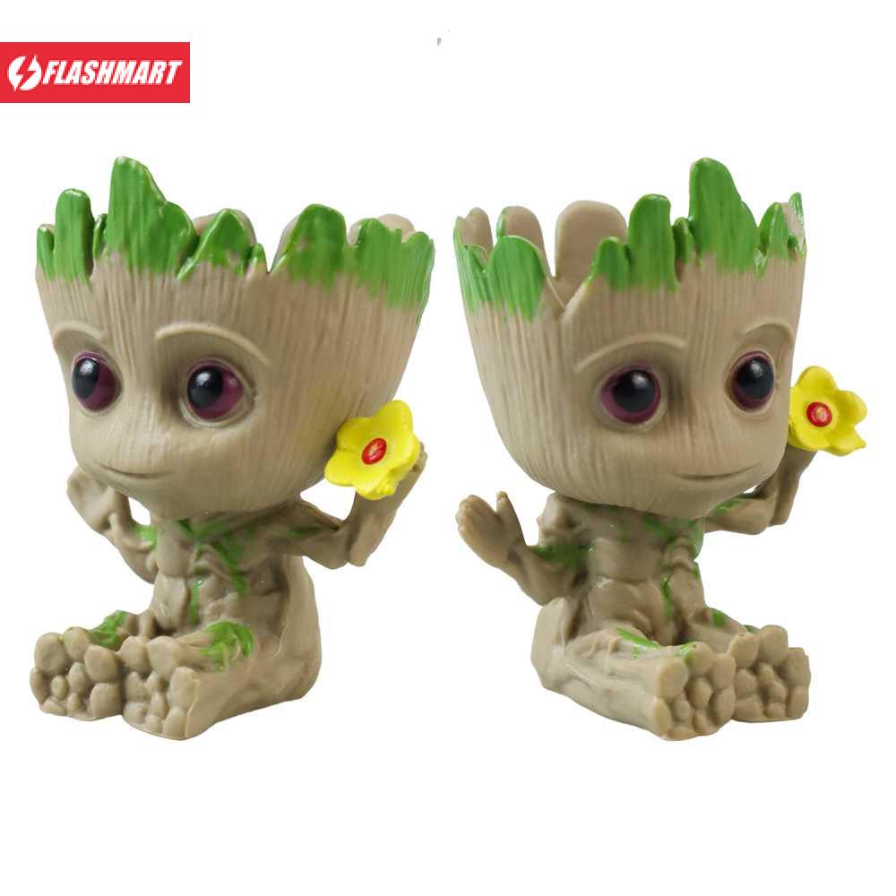 Flashmart Groot Mini Action Figure Holding Flower Pot Tanaman 5cm - TKR3