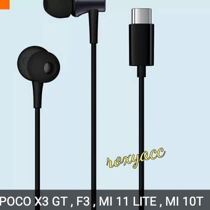 ✤ HEADSET / EARPHONE XIAOMI 12t , 12 Lite 5G PISTON TYPE C FOR POCO F4 , X4 GT , X3 GT , F3 , Mi 11T