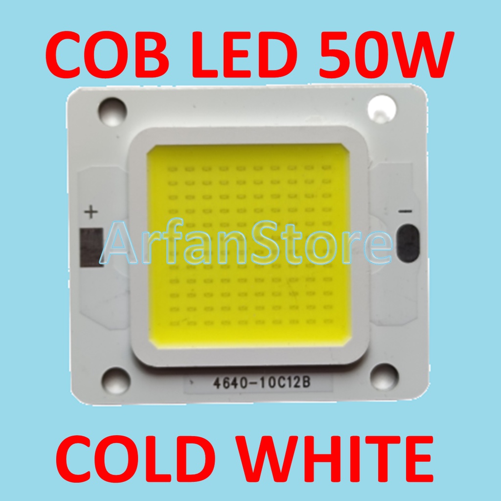 COB LED 50W HPL Cold White High Power LED 100 120 Chip Putih Super Terang