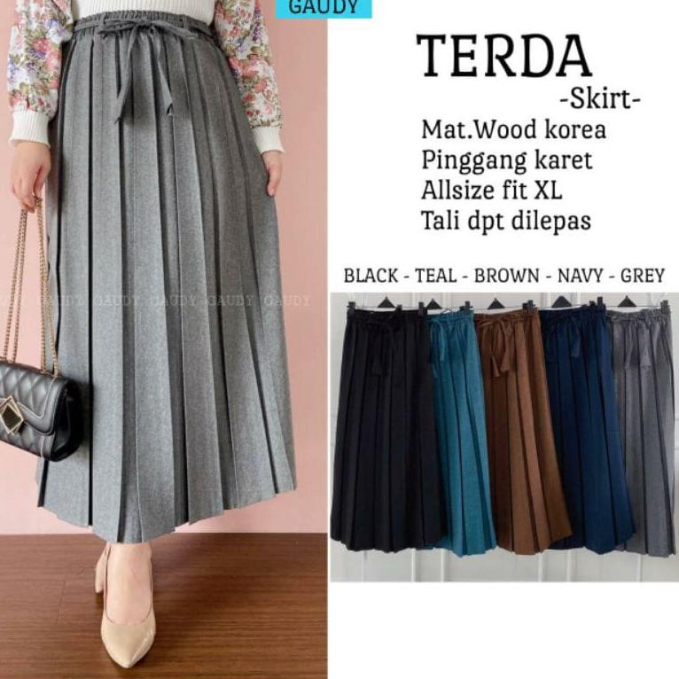 HOT SALE ROK PLISKET SEMI WOOL FORMAL ROK PLISKET SEMI WOLL POLOS ROK PLISKET SEMI WOOL POLOS KERJA