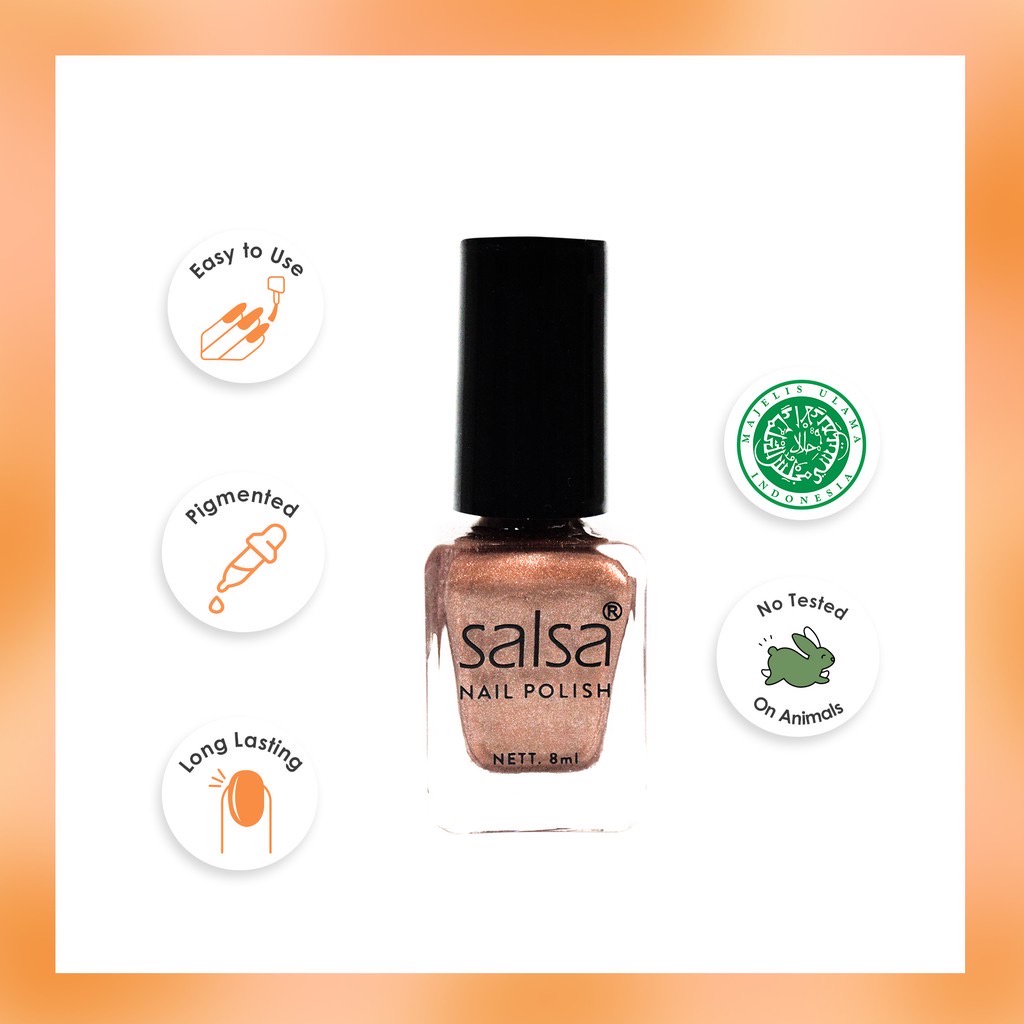 SALSA Nail Polish Glam Indonesia / Cat Kuku / Nude 1 2 Glamour Set A B / Peel Polish Kutek Halal Off Lupas Breathable Hijab Friendly / Color Pewarna Warna Matte Glossy Nude Bening / Satuan Ecer Full Set Paket / Cosmetic Beauty Tools Aksesoris / Varnish