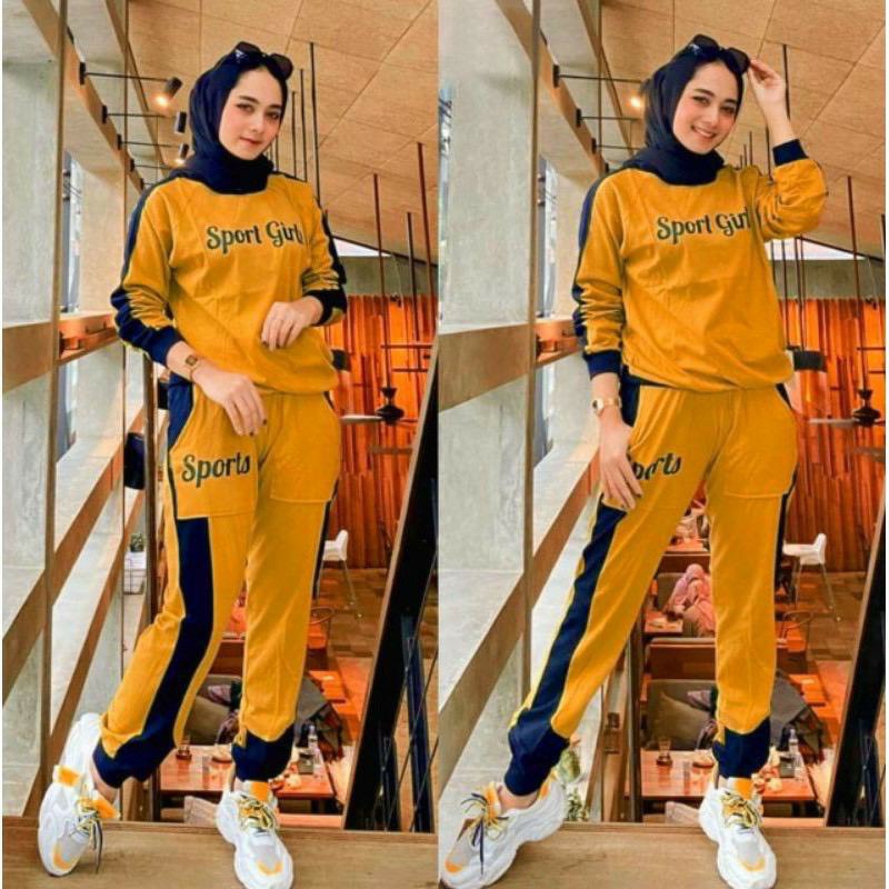 Set Sport Girl Stelan Olahraga Wanita Pakaian Olahraga Termurah Pakaian Jogging Pakaian Senam Baju S