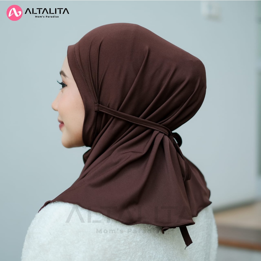 Altalita - Hijab Bergo Tali Nyta Non Pet Kerudung Instan Tali Non Pad Bahan Jersey Premium Cocok Untuk Olahraga Volly Futsal Senam dan Sehari-Hari