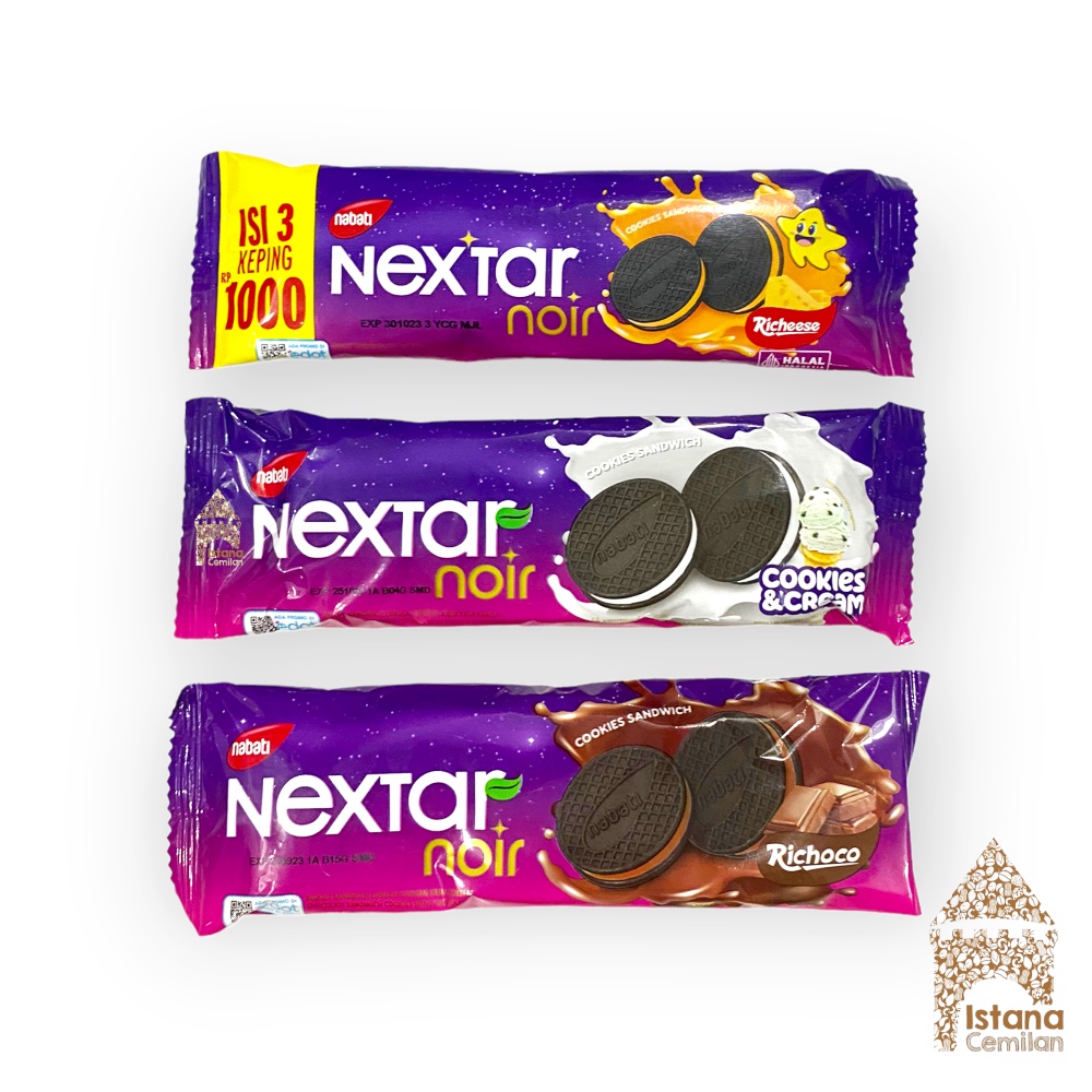 Nabati Nextar NOIR Richoco / Richeese /Cookies Cream Sandwich 22 Gram