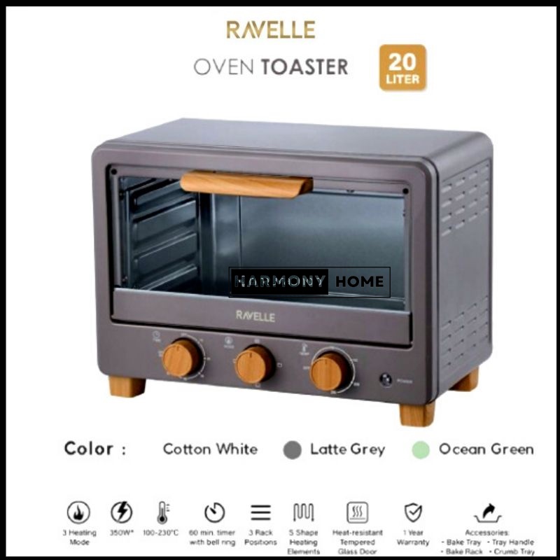 Ravelle Oven Listrik Ravelle REO-20LG Toaster 20L REO20LG | REO-20LG | REO-20LG Putih Oven Listrik 20 Liter Jumbo 20L Electric REO-20LG