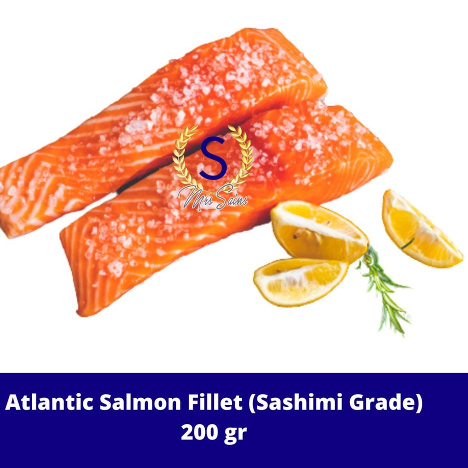 

♖ Fresh Salmon Fillet Sashimi Grade , Salmon Segar 200 gram/pack ( Salmo Salar) ☻