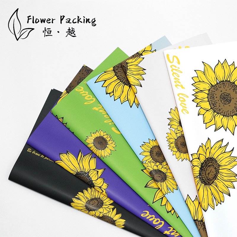 Flower wrapping kertas bunga cellophane dengan motif bunga matahari KB6178