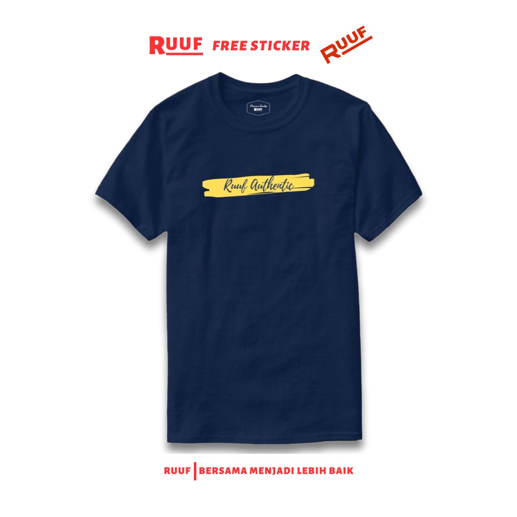 Ruuf -  A08 T-Shirt Biru Navy - Kaos Lengan Pendek Pria Wanita