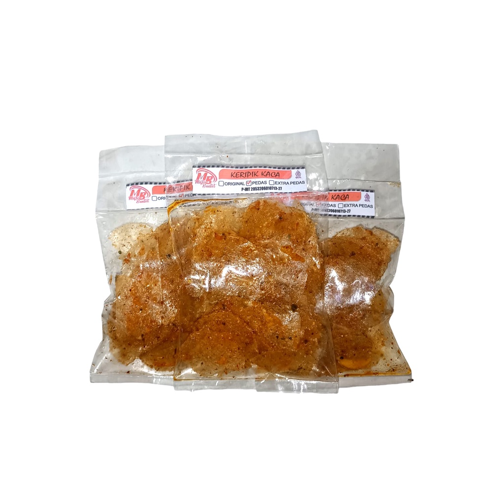 Keripik Kaca Murah Meriahi Ekonomis 40gr - Keripik Beliing Pedas gurih