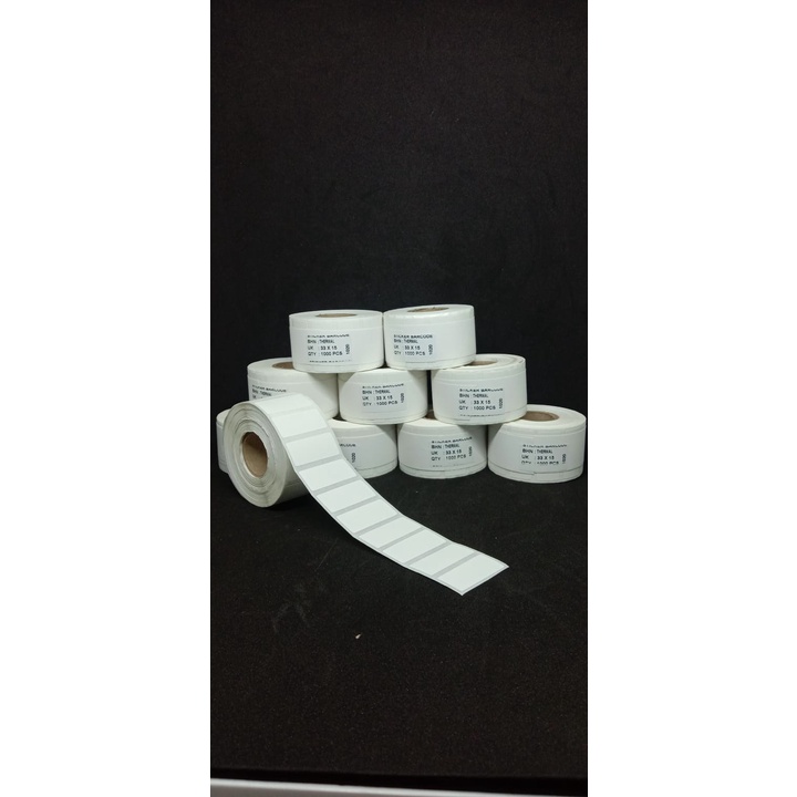 LABEL THERMAL BARCODE 33X15 1 LINE/2 LINE ISI 1000 LABEL HARGA STOK STIKER MAKANAN MINUMAN