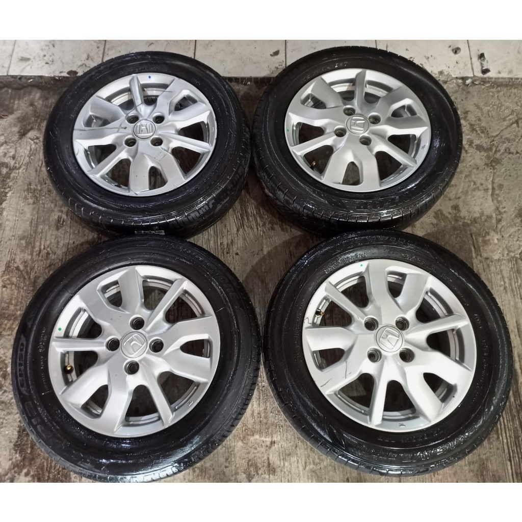 VELG MOBIL SECOND STANDAR NEW BRIO RING 14 PCD 4X100 + BAN DUNLOP (2019) 175 65 R14