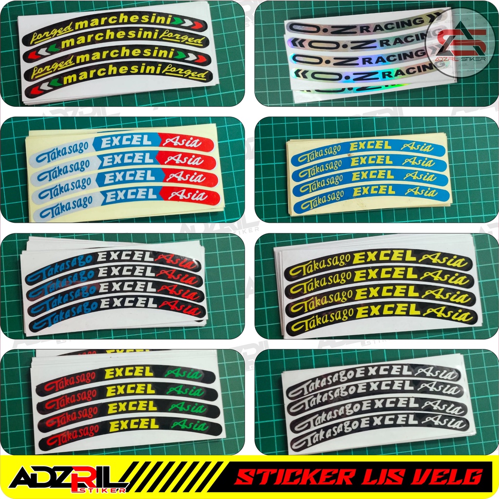 STICKER CUTTING LIS VELG TAKASAGO EXCEL/OZ RACING/MARCHESINI / LIS VELG MOTOR / LIS VELG MOBIL