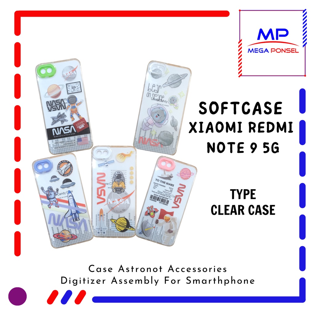 Clear Case Motif Astronot Xiaomi Redmi Note 9 5G