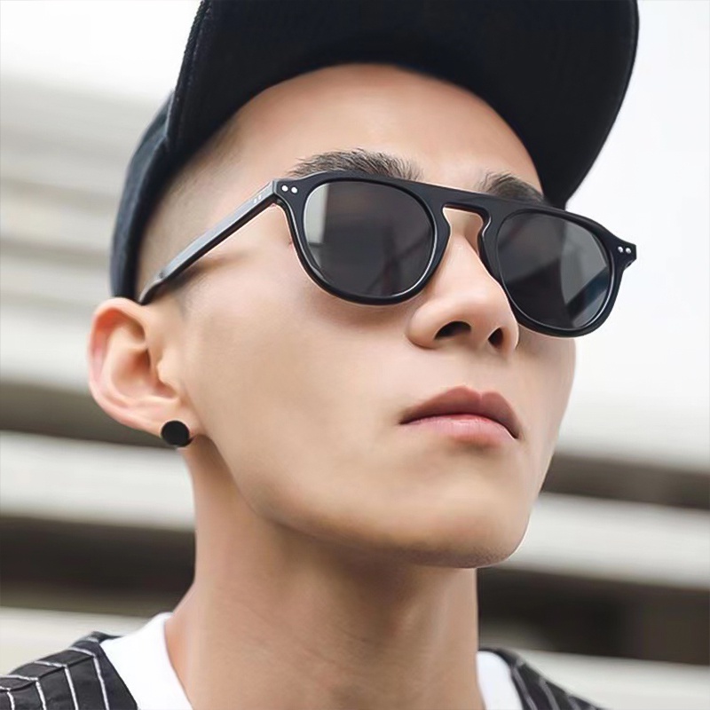 Kacamata Bingkai Persegi, Pinggiran Tebal Kepribadian, Tren Fashion Hip-Hop, Kacamata Hitam Pria Wanita
