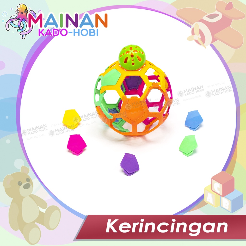 HADIAH KADO MAINAN EDUKASI ANAK BAYI KERINCINGAN PUZZLE BOLA RATTLE BABY LUCU