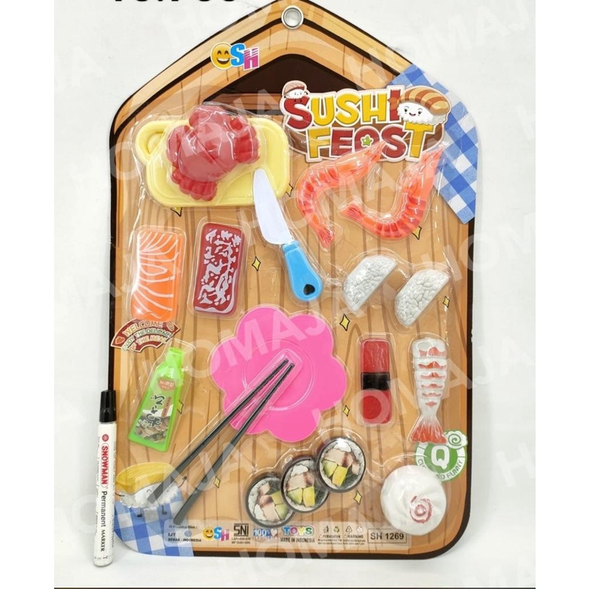 Mainan anak masakan cewek sushi feost