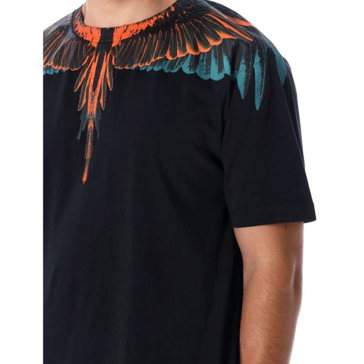 Mrcelo Burlon Wings Tee Black/Orange Blue