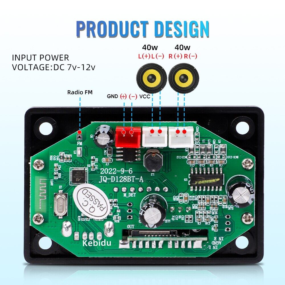 MP3 Player Board with Bluetooth USB SD Card FM Radio Decoder D106BT