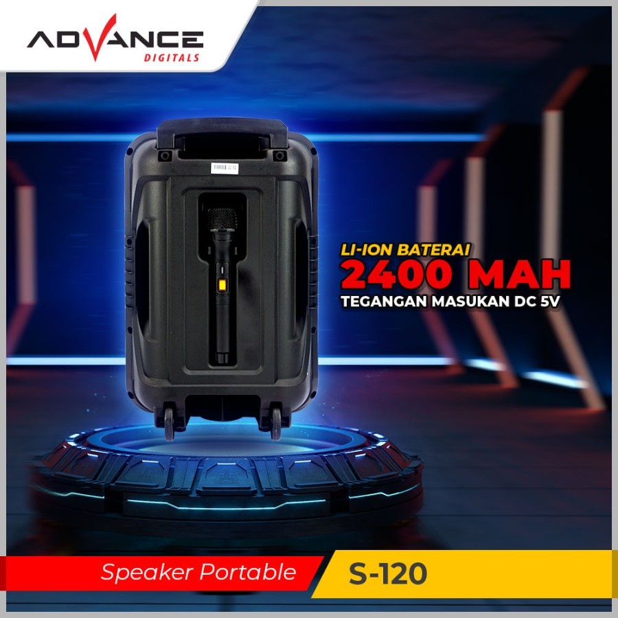 ADVANCE Speaker Advance Bluetooth Music Karaoke S 120 12inch Free Mic S120 12&quot;