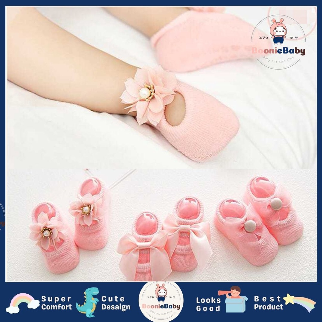 boonie - A14 LALA PRINCESS Kaos kaki bayi perempuan kualitas premium motif 3 jenis(0-1th)