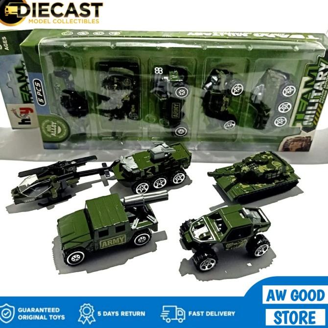 Set Diecast Kendaraan Tempur Alloy - Mainan Diecast Truk Militer Anak