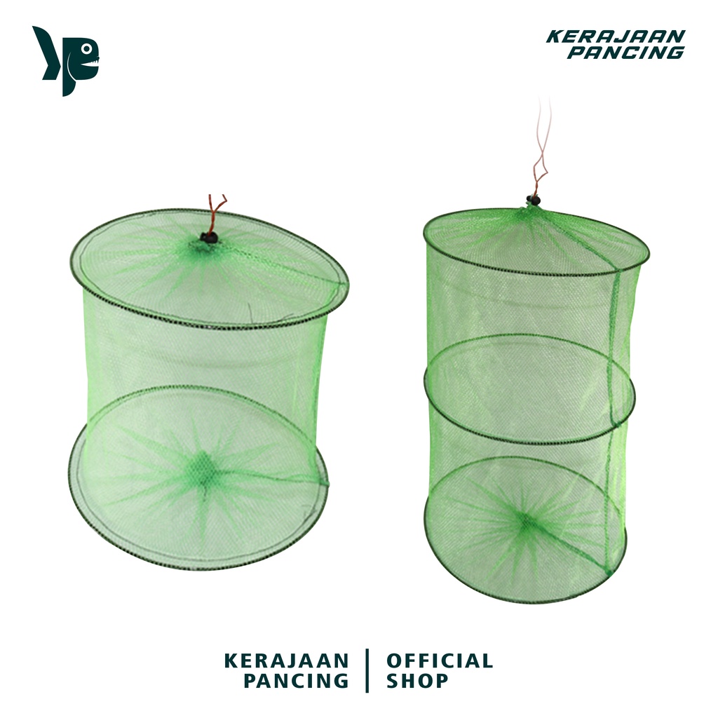 KERAJAAN PANCING - Jaring Korang Wadah ikan 2 & 3 Layer Tempat Ikan Bubu Bulat Perangkap Ikan Jebaka