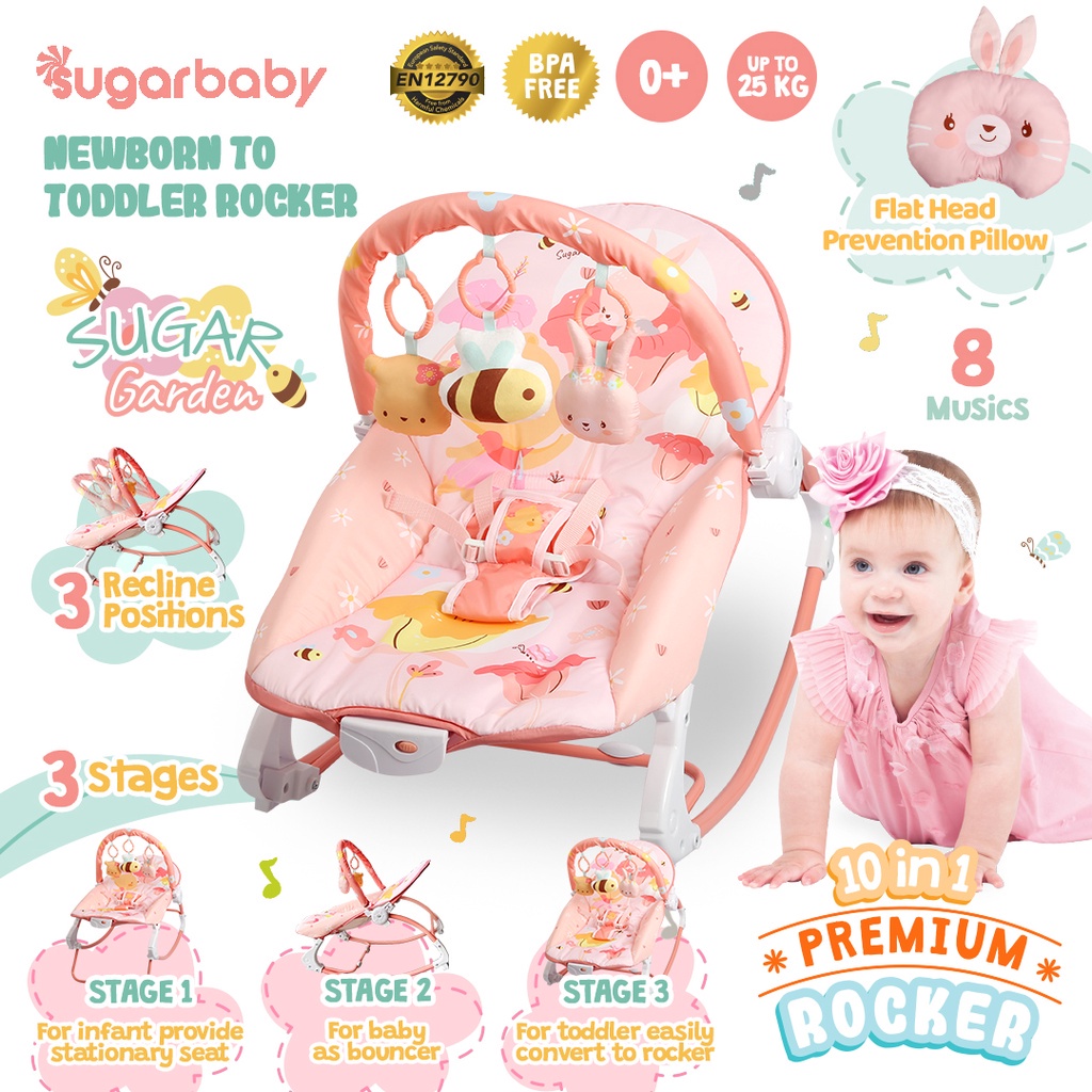 Sugar Baby New Premuim Bouncer 10 in 1 / Bouncer Bayi Premium Sugar Baby 10 in 1