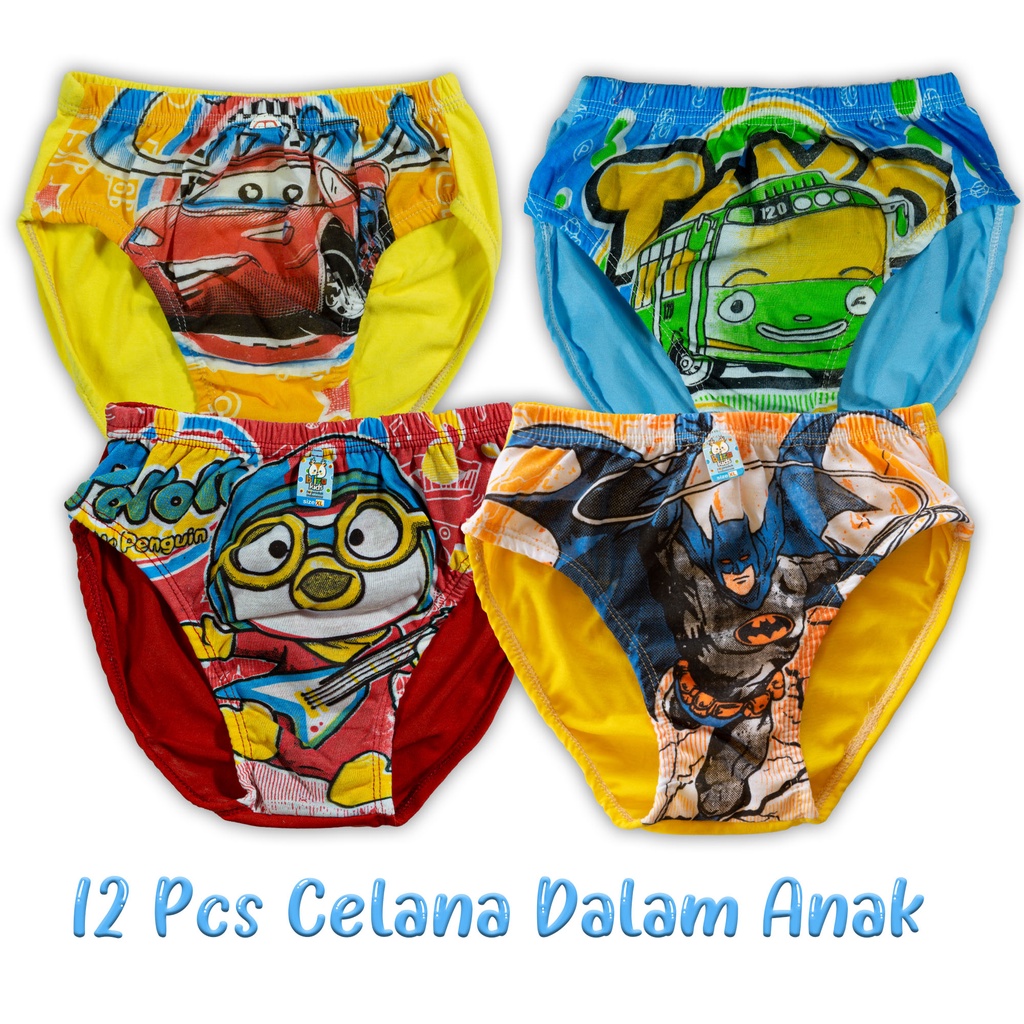 1Lusin Celana Dalam Anak Laki Laki 12Pcs Dan 6Pcs Motif Grosir Cd Anak Cowok Murah bagus