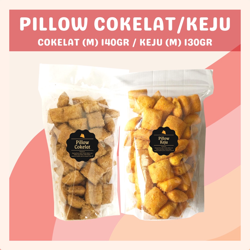 [DELISH SNACKS] Pillow Cokelat / Keju (M) / Snack Cemilan Piloko / Camilan Bantal Coklat Keju