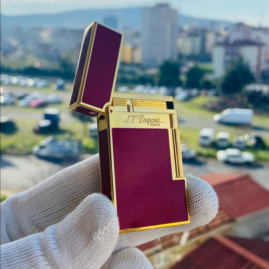 Korek Api S.t Dupont Red Gold Plated Paris Super Premium Quality