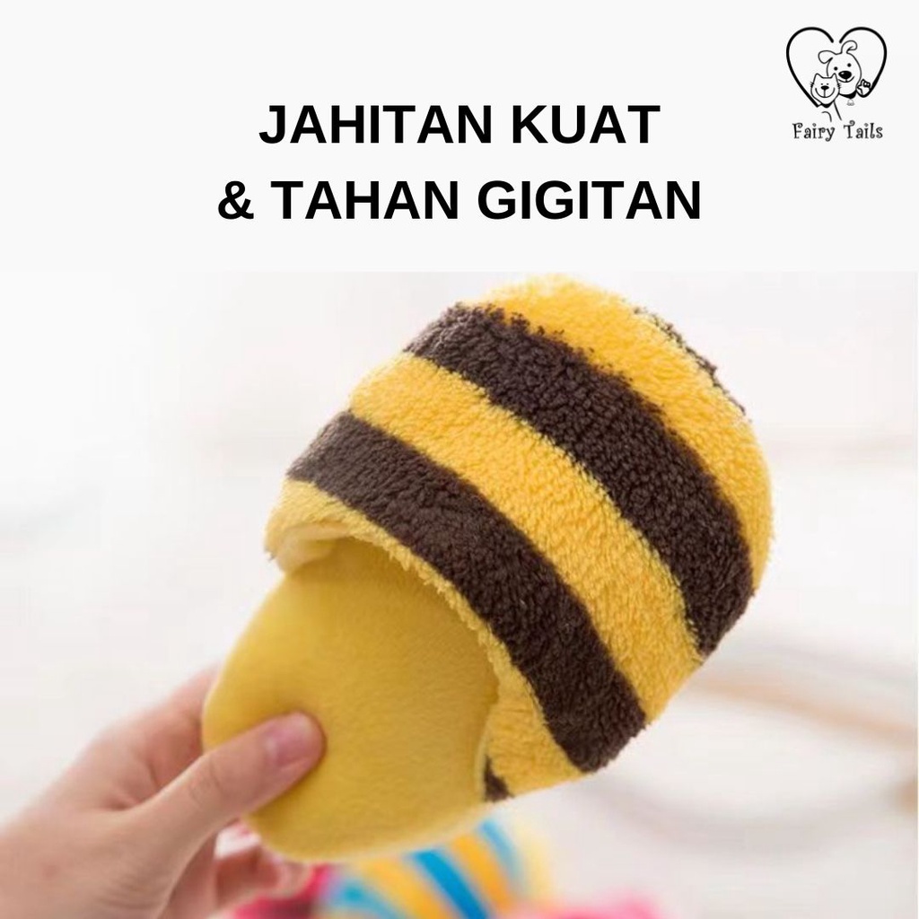 Mainan Boneka Sandal Kunyah Handmade Gigit Gigitan Untuk Anjing dan Kucing Anabul Desain Lucu | Chew Plush Slipper Toy