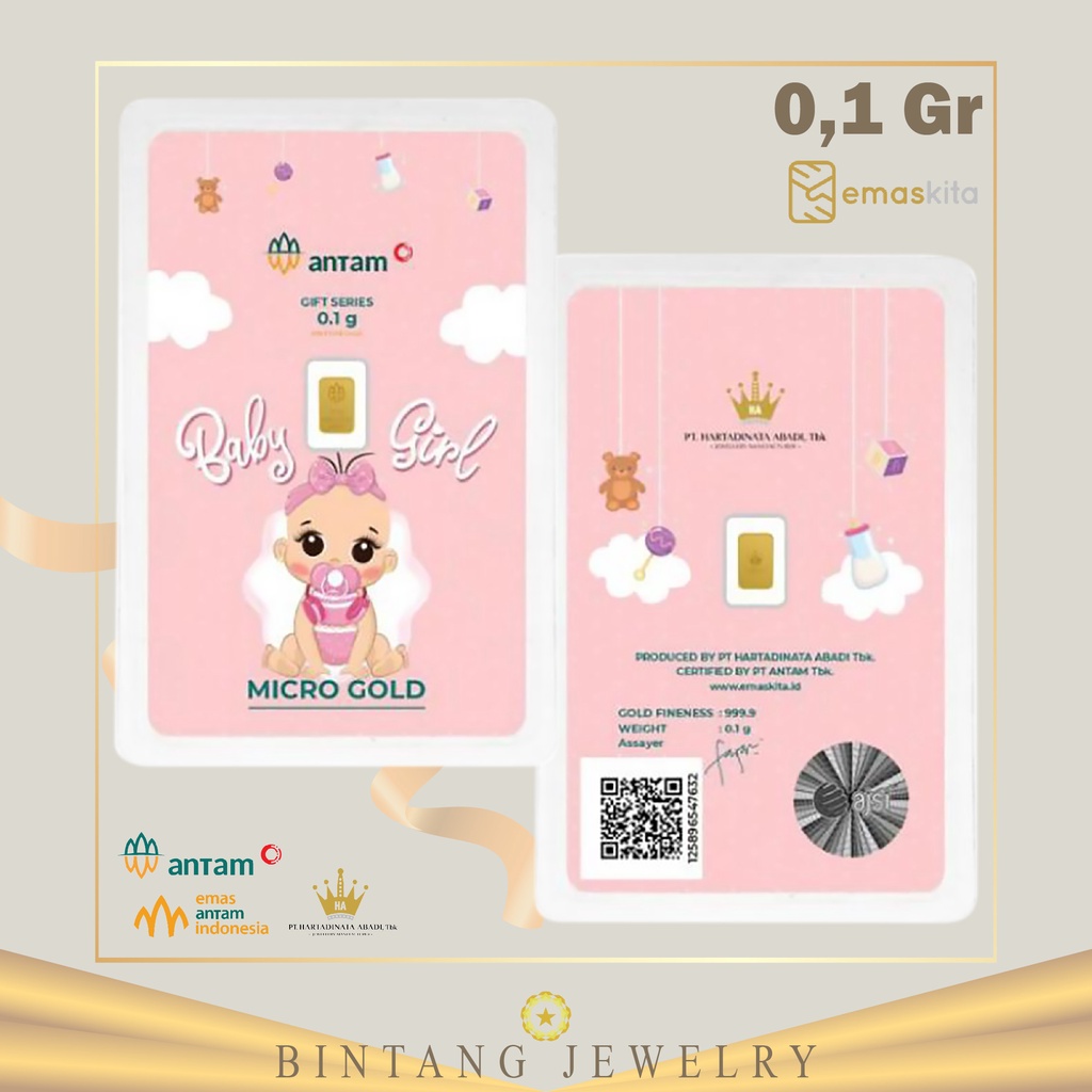 Emas Logam Mulia Antam Hartadinata Baby Girl 0.25g & 0.1g Gift Series